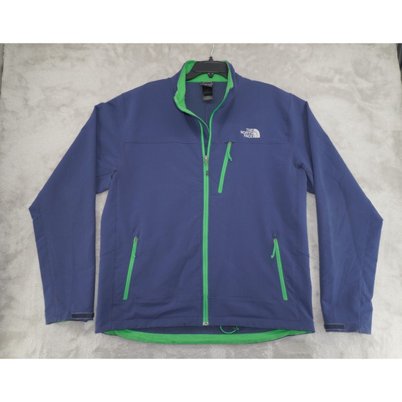 The North Face Apex Softshell Jacket Blue Green Trim Windproof Men’s Large - Picture 5 of 13